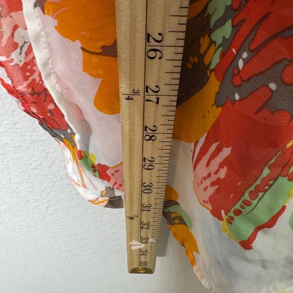 Fig and Flower 1X Sheer Tunic Blouse Multicolor Floral Boho Festival Peasant Top - Picture 2 of 8